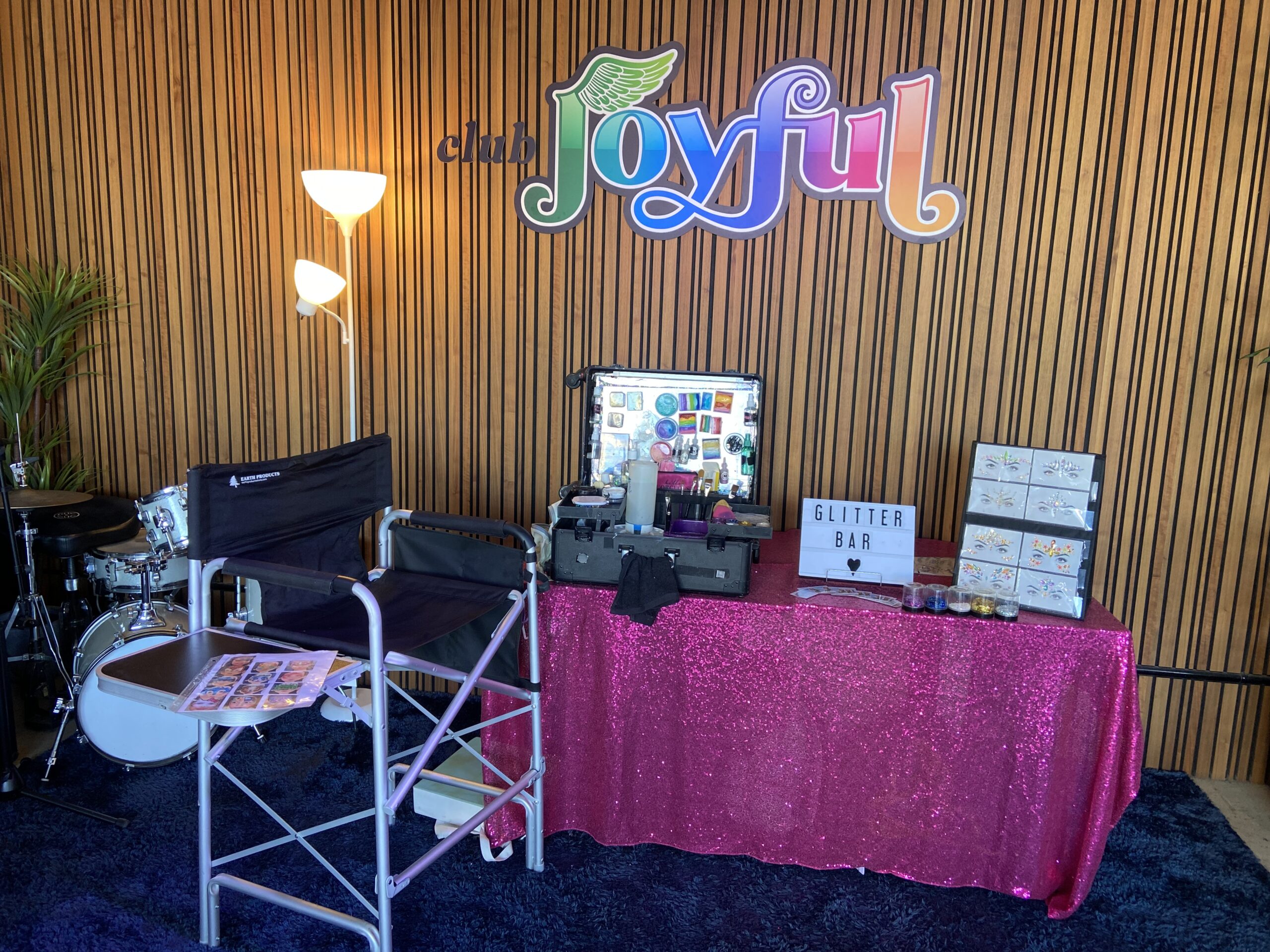 Face Paint & Glitter Bar set up